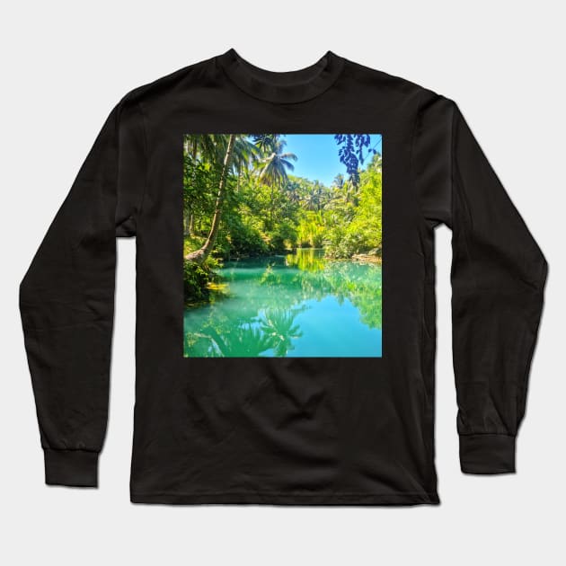 Beto Lagoon, Barobo, Surigao del Sur, Mindanao, Philippines Long Sleeve T-Shirt by Upbeat Traveler